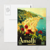 Amalfi Italië Italia VintageTravel Advertisement Briefkaart (Voorkant / Achterkant)
