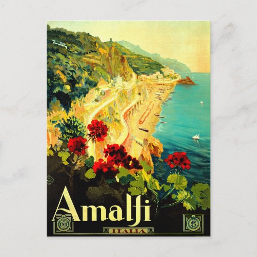 Amalfi Italië Italia VintageTravel Advertisement Briefkaart (Voorkant)
