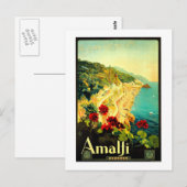 Amalfi Italië Italia VintageTravel Advertisement Briefkaart (Voorkant / Achterkant)