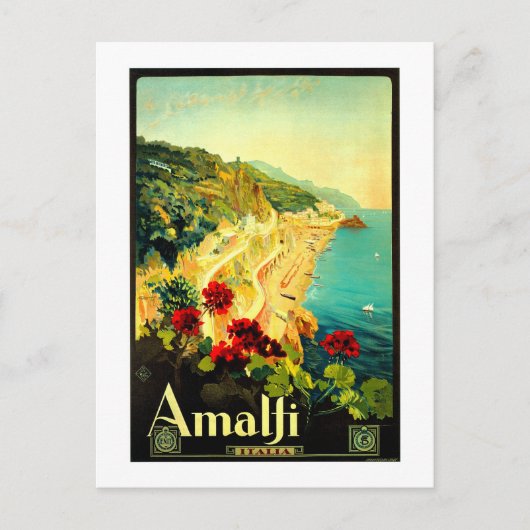 Amalfi Italië Italia VintageTravel Advertisement Briefkaart (Voorkant)