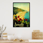 Amalfi Italië Italia VintageTravel Advertisement Poster (Keuken)