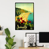 Amalfi Italië Italia VintageTravel Advertisement Poster (Thuiskantoor)