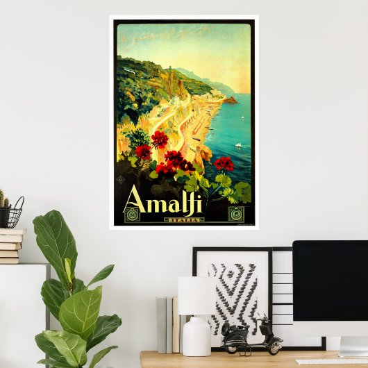 Amalfi Italië Italia VintageTravel Advertisement Poster (Thuiskantoor)