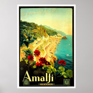 Amalfi Italië Italia VintageTravel Advertisement Poster