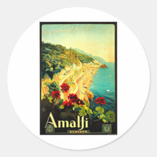 Amalfi Italië Italia VintageTravel Advertisement Ronde Sticker