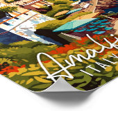 Amalfi Italië Kunst vintage reisillustratie Poster (Hoek)