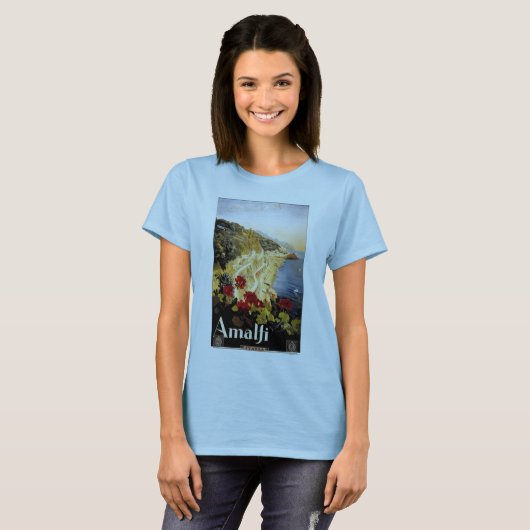 Amalfi, Italië Mediterraan Reistoerisme T-shirt (Voorkant volledig)