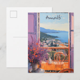 Amalfi Italië Reis Stad Esthetiek Briefkaart