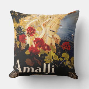 Amalfi Italië Reisposter Art Graphic Buitenkussen