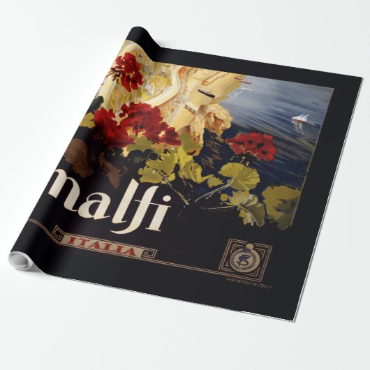 Amalfi Italië Reisposter Art Graphic Cadeaupapier (Uitgerold)