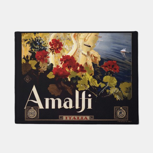 Amalfi Italië Reisposter Art Graphic Deurmat (Voorkant)
