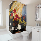 Amalfi Italië Reisposter Art Graphic Douchegordijn (In situ)