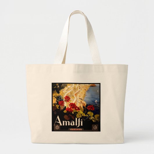 Amalfi Italië Reisposter Art Graphic Grote Tote Bag (Voorkant)