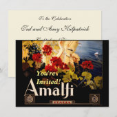 Amalfi Italië Reisposter Art Graphic Kaart (Voorkant / Achterkant)