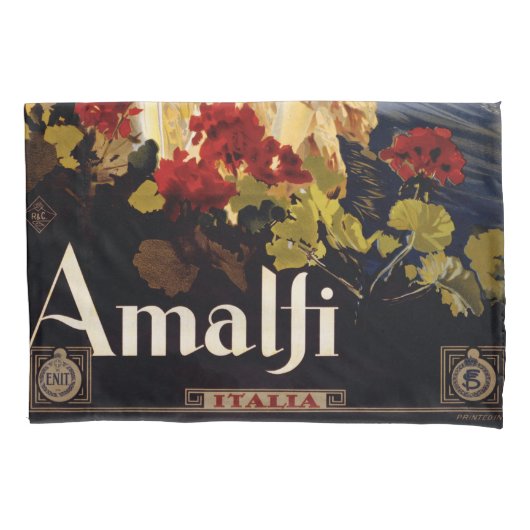 Amalfi Italië Reisposter Art Graphic Kussensloop (Voorkant)