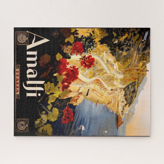 Amalfi Italië Reisposter Art Graphic Legpuzzel (Horizontaal)