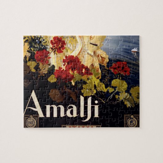Amalfi Italië Reisposter Art Graphic Legpuzzel (Horizontaal)