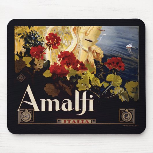 Amalfi Italië Reisposter Art Graphic Muismat (Voorkant)