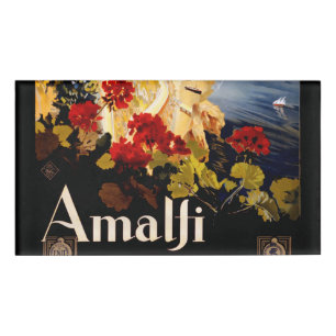 Amalfi Italië Reisposter Art Graphic Naambadge