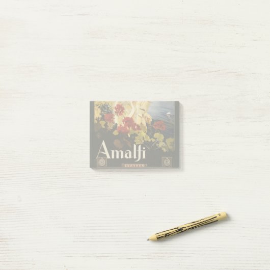 Amalfi Italië Reisposter Art Graphic Post-it® Notes (Op bureau)