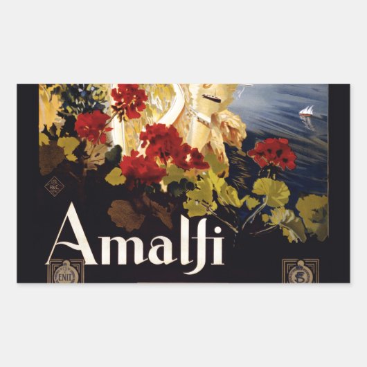 Amalfi Italië Reisposter Art Graphic Rechthoekige Sticker (Voorkant)