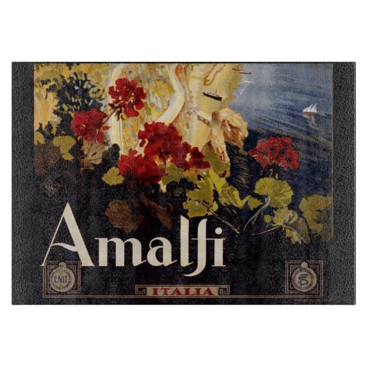 Amalfi Italië Reisposter Art Graphic Snijplank (Voorkant)