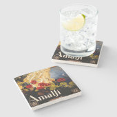 Amalfi Italië Reisposter Art Graphic Stenen Onderzetter (Zijkant)