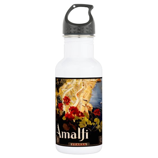 Amalfi Italië Reisposter Art Graphic Waterfles (Voorkant)