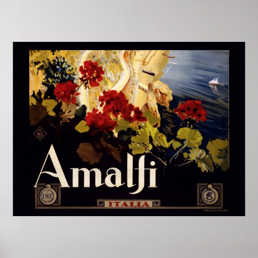 Amalfi Italië Reisposter Kunst Grafisch Poster (Voorkant)