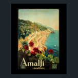 Amalfi Italië  Reizen Poster<br><div class="desc">Italië reist poster Amalfi Italia door Mario Borgoni.</div>