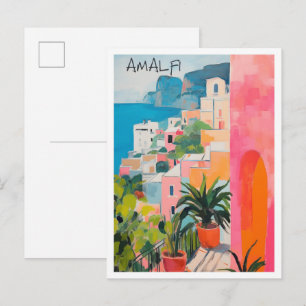 Amalfi Italië Reizen Stad Esthetiek Briefkaart