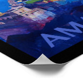 Amalfi Italië Retro Poster (Hoek)