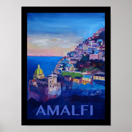Amalfi Italië Retro Poster (Voorkant)