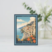 Amalfi Italië Retro Reizen  Briefkaart (Staand voorkant)