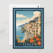 Amalfi Italië Retro Reizen  Briefkaart (Voorkant / Achterkant)