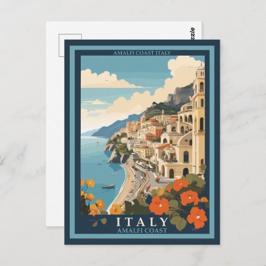 Amalfi Italië Retro Reizen  Briefkaart (Voorkant / Achterkant)