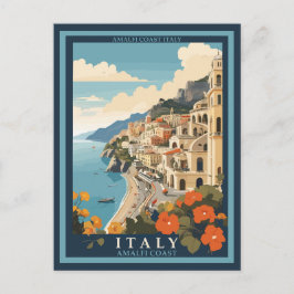 Amalfi Italië Retro Reizen  Briefkaart