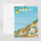 Amalfi Italië Retro Travel Art  Briefkaart (Voorkant / Achterkant)
