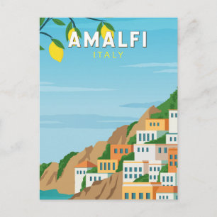 Amalfi Italië Retro Travel Art  Briefkaart