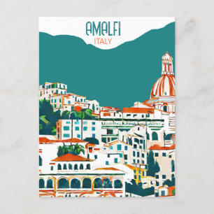 Amalfi Italië Retro Travel Art  Briefkaart