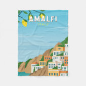 Amalfi Italië Retro Travel Art  Fleece Deken (Voorkant)