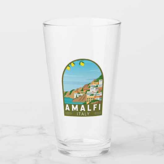 Amalfi Italië Retro Travel Art  Glas (Voorkant)