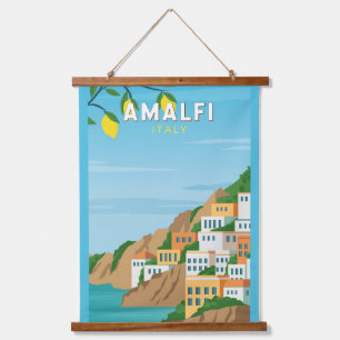 Amalfi Italië Retro Travel Art Hangend Wandkleed