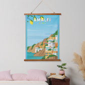 Amalfi Italië Retro Travel Art  Hangend Wandkleed (Slaapkamer)
