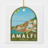 Amalfi Italië Retro Travel Art  Keramisch Ornament (Achterkant)