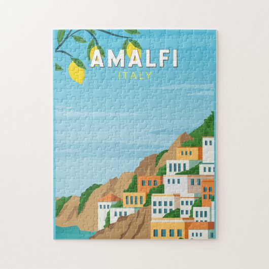 Amalfi Italië Retro Travel Art  Legpuzzel (Verticaal)