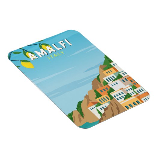 Amalfi Italië Retro Travel Art  Magneet (Rechterzijde)