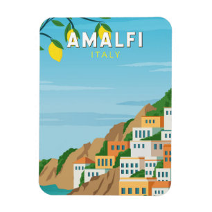 Amalfi Italië Retro Travel Art  Magneet
