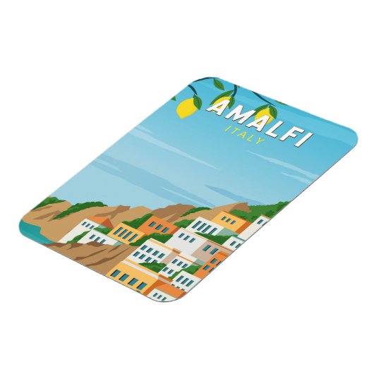 Amalfi Italië Retro Travel Art  Magneet (Linkerzijde)