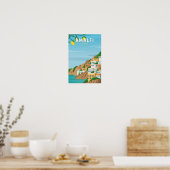 Amalfi Italië Retro Travel Art  Poster (Keuken)